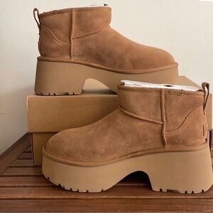 UGG chestnut platform womens boots